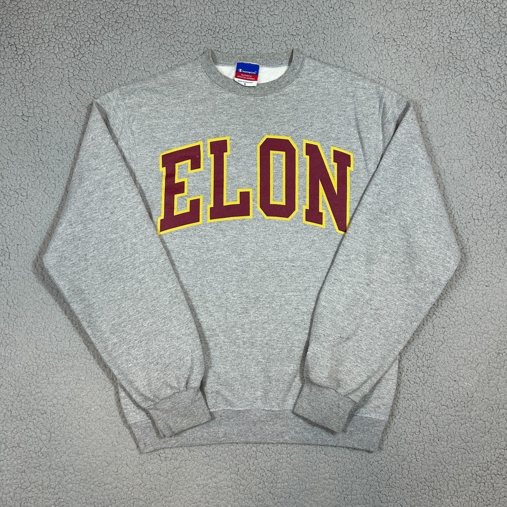 Vintage Elon University Sweatshirt Size Small‎ Gray College Champion 90s